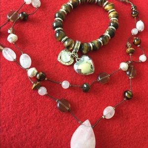 Necklace and bracelet different kind of stone